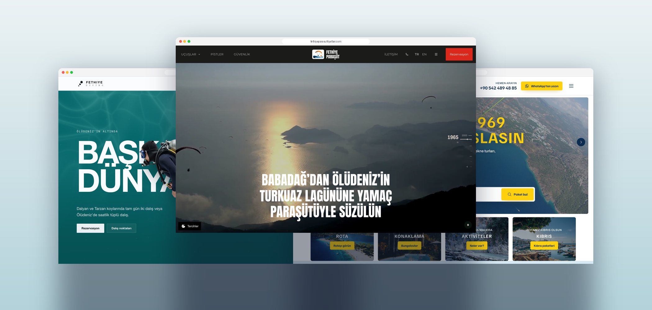 Fethiye Paraşüt, Fethiye Diving ve Lüks Balayı siteleri